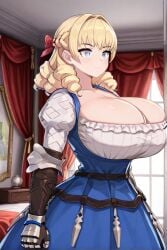 ai_generated blonde_hair blue_eyes female huge_breasts scarlett_(unicorn_overlord) unicorn_overlord