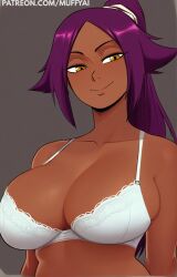 ai_generated bbw bleach breast female female_only huge_breast mature_female purple_hair shihouin_yoruichi