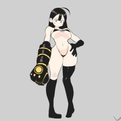 1girl 1girls ahoge akisas99 almost_naked almost_nude background big_boobs big_breasts bikini bikini_bottom bikini_top black-haired_female black_bikini black_bikini_bottom black_bikini_top black_elbow_gloves black_gloves black_hair black_legwear black_long_gloves black_micro_bikini black_stockings black_swimsuit black_swimwear black_thigh_highs black_thighhighs breasts busty busty_female busty_girl curvaceous curvaceous_body curvaceous_female curvaceous_figure curvaceous_hips curvy curvy_body curvy_female curvy_figure curvy_hips dark_hair elbow_gloves exposed frown frown_eyebrows frowning frowning_at_viewer gloves grey_background halterneck hourglass_figure inframammary_fold large_boobs large_breasts lean_figure legwear long_gloves micro_bikini monotone_background mostly_nude naked naked_female naked_woman narrow_waist nearly_nude nipple_bulge nude nude_female nudity oc one_color_background original original_art original_artwork original_character original_female_character plain_background practically_nude scowl serious serious_face serious_look skimpy_bikini slender_body slender_waist slim_female slim_waist small_bikini solid_color_background stockings string_bikini swimsuit swimwear thigh_highs thighhighs thong_bikini wide_hips yellow-eyed_female yellow_eyes