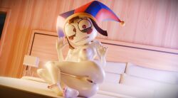 1girls 3d 3d_(artwork) aktinsfw anus areolae ass barefoot bed bedrooms breasts completely_nude completely_nude_female female female_only fortnite full_body fully_nude headwear jester jester_hat jester_outfit naked naked_female nipples nude nude_female pomni_(the_amazing_digital_circus) pussy solo solo_female the_amazing_digital_circus x_redeyes