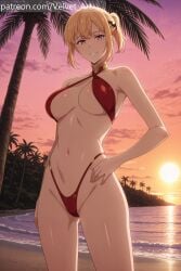 ai_generated bikini blonde_hair cha_hae-in cha_hae_in large_breasts looking_at_viewer perfect_body solo_leveling velvetart