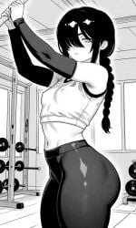 ai_generated arm_sleeves chainsaw_man curvy gym nayuta_(chainsaw_man) thick_thighs
