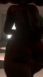 1girls 3d 3d_animation animated ass ass_focus bike_shorts booty_shorts brown_hair bubble_butt female jojomingles mario_(series) mario_strikers mp4 nintendo no_sound princess_daisy sports_uniform sportswear super_mario_bros. tagme video wedgie