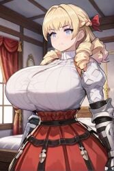 ai_generated blonde_hair blue_eyes female huge_breasts scarlett_(unicorn_overlord) unicorn_overlord