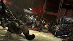 3_toes 8boys biomechanical black_body canid canine canis chainsaw clawed_feet cybernetics da_ra_ra_ra donut_anus faceless_character faceless_male facemask facesitting firing firing_gun firing_weapon gay gay_sex glistening glistening_body grey_body gun huge_ass huge_cock hung_bottom hunting hunting_penis knife konami long_tail lq-84_fenrir male male/male male_only metal_gear metal_gear_rising metal_gear_rising:_revengeance metal_gear_solid military military_clothing military_uniform platinum_games quadruped rifle robot sharp_claws sharp_teeth shotgun soldier tail teeth weapon weapons wolf