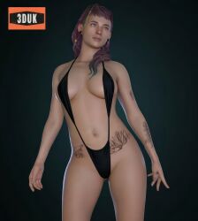 1girl 1girls 3duk ai_assisted bikini cassidy_(life_is_strange) dyed_hair female female_focus female_only life_is_strange life_is_strange_2 only_female sling_bikini sling_swimsuit slingshot_bikini slingshot_swimsuit solo solo_female