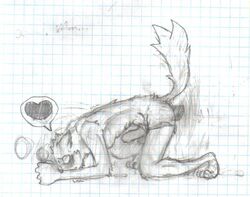 anal anal_sex anthro balls bent_over blush blushing canine fur furry heart male male_only mammal nintendo penis penis_out simple_background simple_drawing solo solo_male star_fox tail wolf wolf_o'donnell wolf_tail