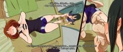 2026 2d 2d_(artwork) 2d_artwork barefoot color colored dialogue feet feet_fetish feet_focus female female_focus female_only foot foot_fetish foot_focus kiryu-sketchbook my_hero_academia smelling smelling_feet sniffing sniffing_feet text tsuyu_asui