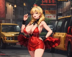 1girls ai_generated big_breasts blonde blonde_hair kaneli_nya king_of_fighters light-skinned_female rose_bernstein skirt