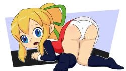 all_fours ass mega_man mega_man_(classic) panties roll