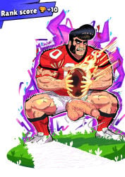 balls bara boner brawl_stars bull_(brawl_stars) erection football male male_only muscles muscular nose_ring penis pompadour ripped_clothing sideburns solo solo_male spread_legs tagme_(artist)