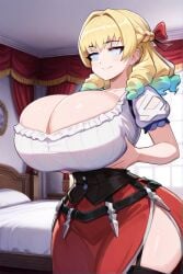 ai_generated blonde_hair blue_eyes female huge_breasts scarlett_(unicorn_overlord) unicorn_overlord