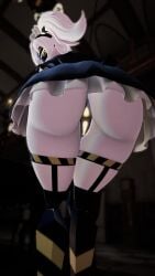 1girls ass big_ass big_butt big_penis bow female_focus female_only grey_hair huge_butt j_(murder_drones) maid_uniform murder_drones pussy silver2299 smile smiling smiling_at_viewer tail thick_thighs thighs tiara yellow_eyes