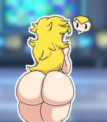 1girls alternate_version_available ass ass_focus big_ass blonde_hair blush completely_nude completely_nude_female dustiebunnie female female_only long_hair naked naked_female nude nude_female paper_mario paper_mario:_the_thousand-year_door paper_peach paper_peach_invisible_intermission solo solo_female spreading