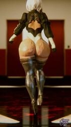 3d animated cellulite high_heels huge_ass long_legs nier:_automata semper_jack tagme thick_thighs video walk_cycle yorha_2b