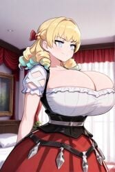 ai_generated blonde_hair blue_eyes female huge_breasts scarlett_(unicorn_overlord) unicorn_overlord