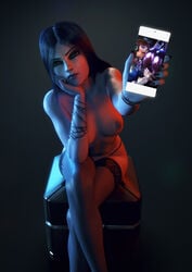 2girls 3d absurdres ass ass_worship big_ass bodysuit d.va female female_only highres lootbox overwatch tight_clothing vgerotica widowmaker