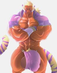 abs anthro bara biceps bodybuilder breath_of_fire breath_of_fire_iv bulge cat_ears cat_tail cray_(breath_of_fire) cum cum_on_body cum_on_lower_body cum_on_muscles cum_on_penis cum_on_self cum_on_upper_body cumming cumshot flaccid furry hyper hyper_balls hyper_genitalia hyper_muscles hyper_penis hyper_testicles kuromine_hiraya licking_cum licking_penis male male_focus male_only masturbating masturbation muscle muscles muscular muscular_arms muscular_ass muscular_back muscular_legs muscular_male muscular_thighs nipples pecs solo solo_male veins veiny_penis yuatari