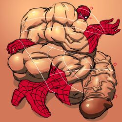 abs angry biceps blushing blushing_at_viewer bodybuilder hyper hyper_balls hyper_genitalia hyper_muscles hyper_penis hyper_testicles looking_at_viewer male male_focus male_only marvel marvel_comics muk100 muscle muscles muscular muscular_arms muscular_ass muscular_back muscular_legs muscular_male muscular_thighs nipples pecs peter_parker spider-man spider-man_(series) tied_up trapped veins veiny_penis