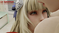 3d 3girls amy_sorel blender_(medium) blonde_hair blue_eyes breastfeeding breasts drill_hair flower hair_ornament hair_ribbon highres incest kitchen large_breasts le_sandman milf mother_and_daughter multiple_girls naughty_face nude pyrrha_alexandra red_hair ribbon rose sex smile sophitia_alexandra soul_calibur sucking twin_drills twintails xnalara yuri