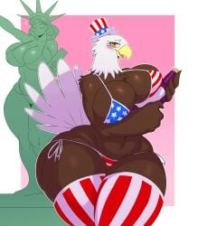 2018 2girls 4th_of_july absurd_res accipitrid accipitriform alcohol american_eagle american_flag_bikini anthro ass avian bald_eagle beak belly beverage big_breasts bikini bird blush border bottomwear breasts brown_body brown_feathers cleavage clothing curvy_figure digital_media_(artwork) duo eagle feathers female flag_bikini flag_print hat headgear headwear hi_res holidays huge_breasts huge_hips humanoid legwear looking_at_another looking_at_viewer mammal non-mammal_breasts open_beak open_mouth panties pattern_bottomwear pattern_clothing pattern_legwear pattern_panties pattern_underwear print_bikini sculpture sea_eagle simple_background slightly_chubby solo_focus sssonic2 stars_and_stripes statue statue_of_liberty striped_bottomwear striped_clothing striped_legwear striped_panties striped_underwear stripes swimwear thick_thighs thighhighs thunder_thighs top_hat underwear united_states_of_america voluptuous white_body white_border white_feathers wide_hips wine yellow_beak