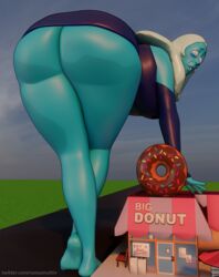 3d bending_over bent_over big_ass blender blue_diamond_(steven_universe) blue_skin dat_ass female giantess huge_ass looking_at_viewer looking_back no_panties steven_universe thick_thighs vanasmut wide_hips