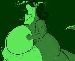 1girls anthro bbw big_breasts breasts brontosaurus bulge dinosaur diplodocid female gulp hair hi_res huge_breasts kurohachuurui long_neck muscular muscular_arms muscular_female neck_bulge overweight overweight_anthro overweight_female reptile rumbling_stomach sauropod scalie solo stomach_bulge swallowing theropod throat_bulge vore