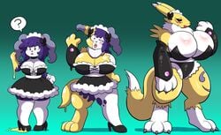 bimbo bimbofication brainwashing breast_expansion breasts comic crossover digimon female furry goo_transformation identity_death indeedee maid pokemon prinnydood renamon tagme transformation transformation_sequence