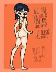 1girls bikini dialogue digitalwedgieart offscreen_character self_wedgie shoulder_wedgie swimsuit text wedgie