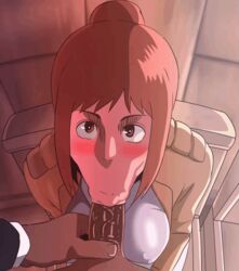 1boy 1girls 2d :>= animated attack_on_titan blowjob blowjob_face blush blushing bouncing_breasts brown_hair cvczx d-art dark-skinned_male erection fellatio fellatio_face female interracial large_breasts male male/female marleyan_and_eldian onyankopon oral oral_fixation oral_sex penis perspective pov saliva sasha_braus shingeki_no_kyojin straight vacuum-like_fellatio vacuum_blowjob vacuum_fellatio vacuum_suck