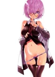 1girls 5_fingers alpha_channel fate/grand_order fate_(series) female female_only glasses human mash_kyrielight megane pantsu panty_pull pantyhose png purple_hair pussy_juice sakuya_tsuitachi skirt_lift solo standing sweat transparent_background transparent_png