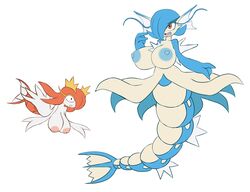 2019 2girls anthro big_breasts blue_hair breasts fish_tail fusion gardevoir gyarados huge_breasts kirlia magikarp mermaid metachoke multiple_girls nintendo nipples orange_hair pokémon_(species) pokemon pokemon_(species) red_eyes sea_monster smooth_skin tagme