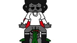 1boy 1girls afro animated black_hair bottomless carol_(bbpanzu) chibi clothed_sex clown creampie crossover cum curly_hair dark-skinned_female dark_skin dot_eyes fan_character female flat_colors friday_night_funkin green_penis green_skin grey_skin madness_combat mob_face mostly_clothed no_sound noseless oc pantsless red_hair short_playtime tagme tricky_the_clown video white_background zombie