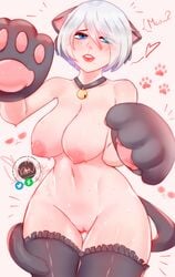 1girls areolae big_breasts breasts female female_only large_breasts nier nier:_automata nipples pussy shan3ng skindentation solo thick_thighs yorha_2b