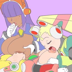 3girls alia breast_sucking breastfeeding female/female ii_kuromaku layer mega_man mega_man_x multiple_girls pallette tagme threesome yuri