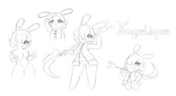 1girls 2021 angelique_(shy_ayu) anthro breasts bunny_ears bunny_girl curvy curvy_female curvy_figure emo eyelashes fangs female goth grin hair_over_one_eye half-closed_eyes jacket mario_(series) mario_+_rabbids mario_+_rabbids:_kingdom_battle mario_+_rabbids:_sparks_of_hope nude nude_female one_eye_covered open_mouth original_character rabbid rabbit raving_rabbids scar scythe shortstack shy_ayu size_difference sketch solo_female thick_thighs thighs thumbs_up work_in_progress