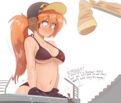 2020 big_breasts bikini blush giantess jurassic_park original_character park_ranger ranger_jen_(raps) raps red_hair tagme