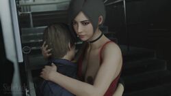 1boy 1girls 3d ada_wong ada_wong_(adriana) animated areolae asian asian_female ass_grab bottomless caucasian_male cowgirl_position female hand_on_ass hi_res highres holding hugging interracial large_ass leon_scott_kennedy lingerie no_bra no_panties one_breast_out resident_evil resident_evil_2 resident_evil_2_remake sex sickdude_lee sound vaginal vaginal_penetration vaginal_sex video video_games white_body white_male white_male_asian_female white_skin wholesome