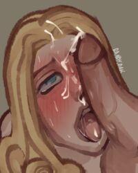 ahe_gao blonde_hair blue_eyes blush cum cum_in_mouth cum_inside cum_on_face erection eyelashes funny_valentine gay jojo's_bizarre_adventure male male_only open_mouth penis randydak0 saliva steel_ball_run sweat tongue yaoi