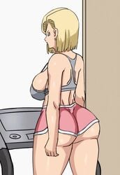 1girls android_18 animated blonde_hair blue_eyes bouncing_ass bouncing_breasts cameltoe cleavage curvy dragon_ball female huge_ass huge_breasts no_sound pinkpawg short_hair shounen_jump thick_lips video voluptuous wide_hips