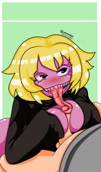 blowjob cock_hungry cum faceless_male fellatio female female_focus friday_night_funkin large_tongue lemon's_sister_(imiaminggan) lemon_demon lemon_sister monster_(friday_night_funkin) monster_girl paizuri pink_skin rayoxmaster sharp_teeth teeth tongue tongue_fucking tongue_grab tongue_kiss yellow_hair