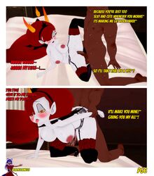 3d_(artwork) blackflames3 dark-skinned_male hekapoo hi_res lingerie orange_pupils penetration red_hair star_vs_the_forces_of_evil stockings yellow_sclera