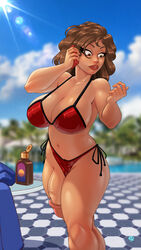 1futa accidental_exposure athorment_oc big_breasts big_penis bikini bikini_aside breasts brown_eyes brown_hair clothed clothing dark-skinned_futanari dickgirl evelyn_(athorment) evelyn_(athorment)_(futa) evelyn_mirage_(athorment) exposed exposed_penis flaccid flaccid_penis futa_only futanari human intersex lipstick mostly_nude oblivious panties penis penis_out phone_call pool rabbyart soda_opera solo standing tan wardrobe_malfunction wide_hips