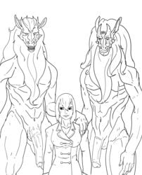 1girls 2boys alexandra_trese binkykun black_and_white horsecock huge_cock maliksi_armanaz monster señor_armanaz trese uncolored