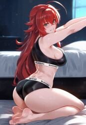 1boy 1girls ai_generated blacked blacked_clothing cock_hungry dark_skin female high_school_dxd interracial light-skinned_female light_skin male male/female naked pale-skinned_female pale_skin penis rias_gremory samsara_ai sluts