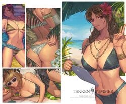 4girls alluring beach bikini brazilian brazilian_female emilie_de_rochefort female female_only ibanen julia_chang katarina_alves kazama_asuka multiple_girls namco sunglasses tekken tekken_7 tekken_tag_tournament_2 tinted_eyewear