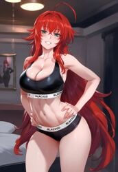 1boy 1girls ai_generated blacked blacked_clothing cock_hungry dark_skin female high_school_dxd interracial light-skinned_female light_skin male male/female naked pale-skinned_female pale_skin penis rias_gremory samsara_ai sluts