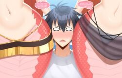 1boy 2girls absurd_res absurd_resolution absurdres belly_button belly_piercing blacksaikou clothes daughter dialogue english english_text female hi_res high_resolution highres hips kimihito_kurusu lamia male microskirt midriff miia's_mother_(monster_musume) miia_(monster_musume) miniskirt monster_musume_no_iru_nichijou mother mother_and_child mother_and_daughter navel navel_piercing panties parent_and_child partially_clothed red_scales short_skirt skirt spoken_heart tagme text wide_hips word_bubble