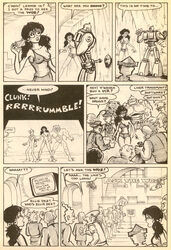 black_hair cherry_poptart_(comic) comic ellie_dee female futuristic larry_welz lion_man lionman multiple_boys multiple_males mutants paperboy parody parody_porn robot robot_boy robot_penis robot_sex sex_on_wall straight_hair