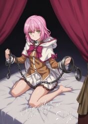 ai_generated bed cage female female_only holding_object kaifuku_jutsushi_no_yarinaoshi norn_clatalissa_jioral pixai pixiv redo_of_healer shiokonbu_art_style slave teenager